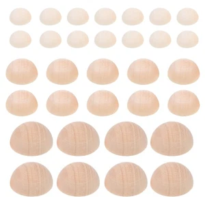 150Pcs Half Round Wooden Balls Unfinished Half Wood Balls Wood Beads - Picture 1 of 12