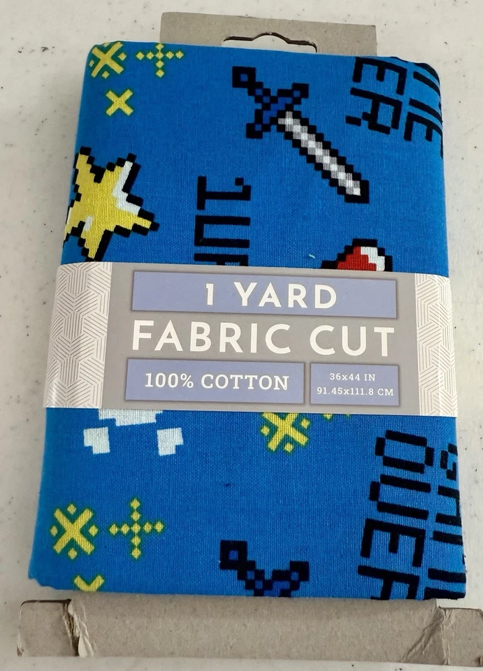 David Textiles. 36" x 44" 100% Cotton Game Over Precut Sewing Craft Fabric NEW - Image 1 of 1