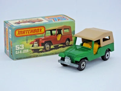 MATCHBOX SUPERFAST GREEN CJ-6 JEEP No.53 MINT & UNUSED IN ORIGINAL K BOX 1981-82 - Image 1 of 4