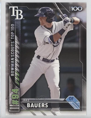 2016 Bowman Scouts' Top 100 Topps.com Online Exclusive 5x7 /49 Jake Bauers - Image 1 of 2
