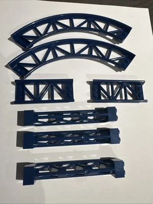 Lego Train/Eoller Track. Lote de 7. Azul. Vigas y pistas. Foto 1 de 4