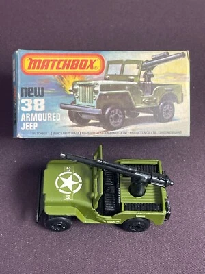 Matchbox 75 Lesney Superfast Armoured Jeep #38 Army Green - image 1 of 4