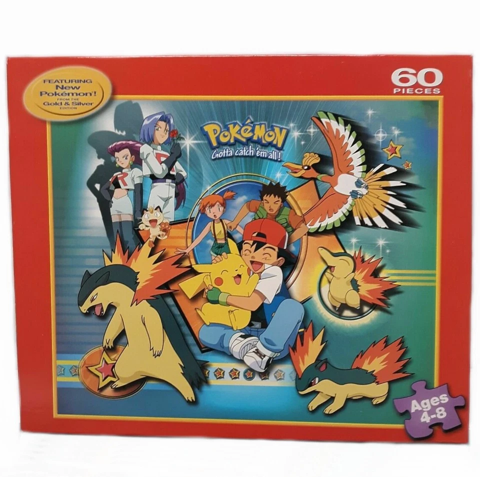Pokemon Puzzle MB Hasbro 60 PC Nintendo Pikachu Meowth Charizard Vtg 1999 Compte