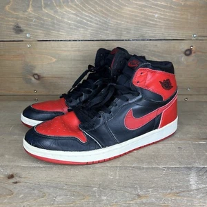 Nike Air Jordan 1 High OG Bred 2001 Black Red Chicago 136066-061 Men's Size 8.5 - Picture 1 of 13