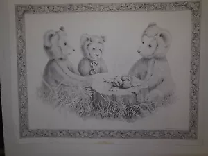 Imagen de Colección Shirley Holt Estampado Tres Osos Árbol Tocón Comida Edición Limitada - Imagen 1 de 9