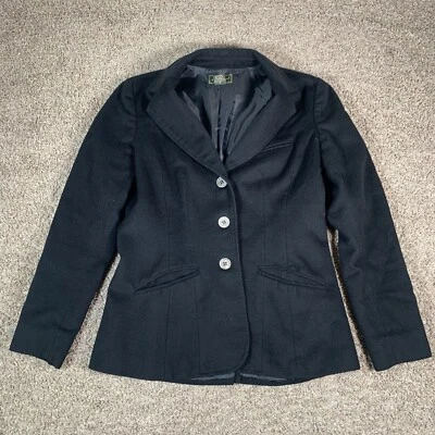 VTG Eddie Bauer Blazer Wool Angora Blend Womens Medium Black Career Office - Image 1 of 4