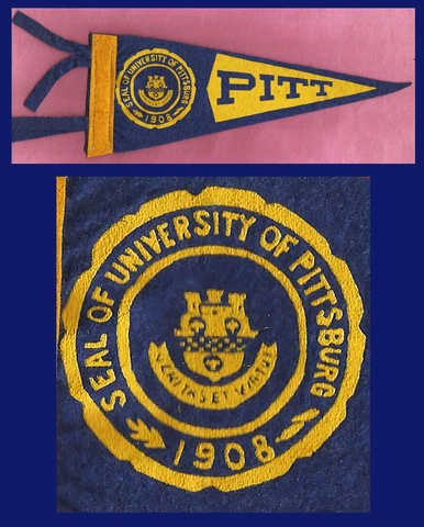 VINTAGE 1940’s University of Pittsburgh Panthers Football Pennant!  WOW!! Cover