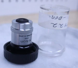 Nice Nikon 1.2 Plan 0.03 Microscope Objective Lens No. 42593 Made In Japan USA - Picture 1 of 6