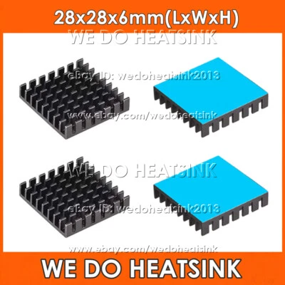 28x28x6mm Black Anodized Heatsink Radiator Cooler With Thermal Pad for CPU IC - Image 1 of 4