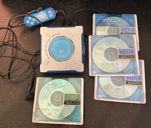 Vintage Rare JVC Minidisc Player PX50 With Original Headphones And 4 Minidisks - Picture 1 of 4