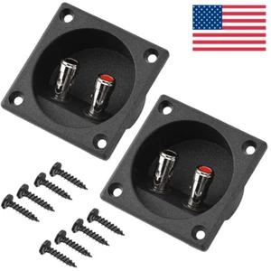 2PCS Speaker Box Terminal 2-Wire Round Spring Cup Connector Subwoofer Enclosure - Picture 1 of 11