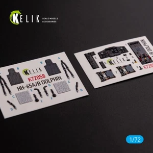 1/72 ResKit K72058 HH-65A/B Dolphin interior calcomanías 3D para kit Dream Model - Imagen 1 de 8