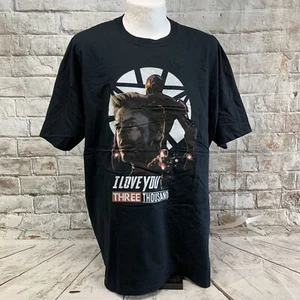 Mens Graphic Tee 2XL Iron Man Short Sleeve Black T-Shirt Adult Logo - Picture 1 of 4