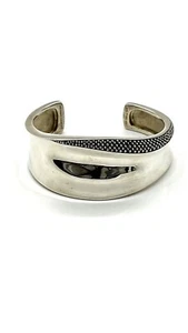 Michael Dawkins Sterling Starry Night Wave Granulated Cuff Bracelet - Picture 1 of 7