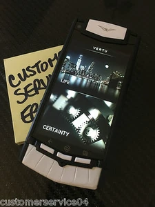 VERTU Android Ti Black PVD Exotic White Alligator leather Global Luxury Phone - Picture 1 of 2