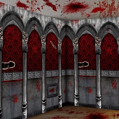 9.8 x 8.5 ft Fabric Halloween Gothic Mansion Backdrop Decoration Polyester Fa... Foto 1 de 4