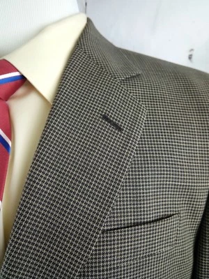 Traje Blazer Abrigo Deportivo Principe Italiano 42R 3 Botones Negro Tostado Cuadros  Foto 1 de 4