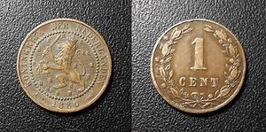 Netherlands - William III - 1 cent 1880 KM#107 - Picture 1 of 1