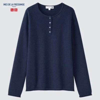 Uniqlo Ines De La Fressange Cashmere Henley Sweater - Medium (New!) $100 Retail! - Image 1 of 4