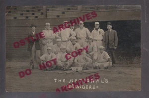 Belvidere ILLINOIS RPPC 1910 NATIONALS BASEBALL TEAM Semi-Pro? Industrial League - Picture 1 of 4