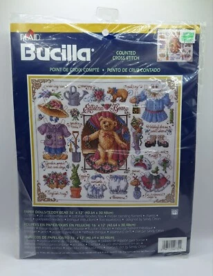 Kit de punto de cruz Bucilla muñecas de papel oso de peluche Edwina #42732 NUEVO/NUEVO/SELLADO Foto 1 de 4
