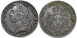 LOUIS XV ECU AU BANDEAU 1763 R ORLEANS G.322 - Picture 1 of 1