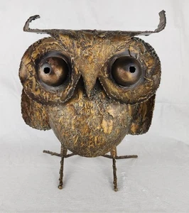 Curtis Jere Signed MCM 1967 Brutalist Owl Sculpture 12.5" X 12.5" - Picture 1 of 18