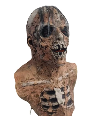 Máscara de terror de Halloween Walking Dead en descomposición zombi esqueleto calavera arnés de látex Foto 1 de 3