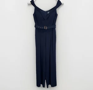 SHEIKE - Women's Size 12 - Navy Blue Jumpsuit With Belt Evening Elegant. - Picture 1 of 9