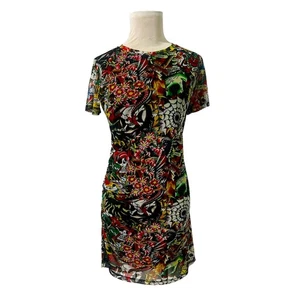 NUEVO Ed Hardy Multicolor Tatuaje Collage Malla Camiseta Bodycon Vestido Mujer Talla L - Imagen 1 de 8
