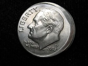 2002 D ERROR ROOSEVELT DIME * TILTED COLLAR STRIKE * DENVER MINT * UNCIRCULATED - Picture 1 of 2