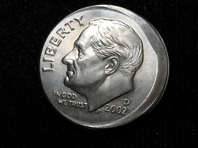 2002 D ERROR ROOSEVELT DIME * TILTED COLLAR  STRIKE * DENVER MINT * UNCIRCULATED - Image 1 of 2