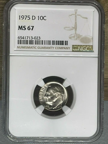 1975 D Roosevelt 10c, NGC Certified MS 67, 023 Cover