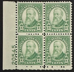 US 13 Cents #694 plate block Of 4 Harrison 1931 Green MNH OG - Picture 1 of 1