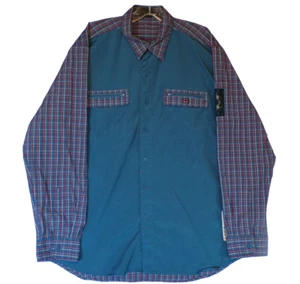 Bugle Boy SIZE L Plod Color Block Button Up Shirt Men's EUC - Picture 1 of 11