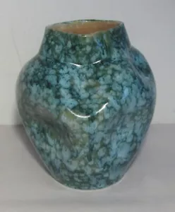 Antike Ohr Stil eingeklemmte südliche schwammige Keramik 6" dünne handgetopfte Vase - Bild 1 von 8