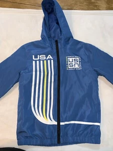 Hybrid Apparel Big Boys Lined Hooded Rain Wind USA Jacket Coat 8/S - Picture 1 of 10