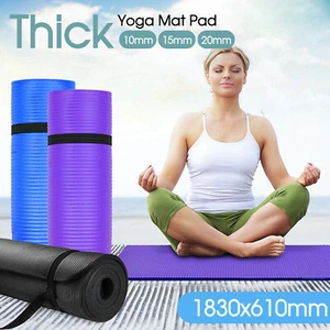NBR Yoga Mat 10/15/20mm Thick Pad Nonslip Exercise Fitness Pilate Gym Durable AU - Picture 1 of 14