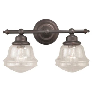 Vaxcel Huntley 2L Vanity, Oil Rubbed Bronze, Clear Seeded Glass - W0189 - Picture 1 of 1