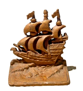 Vintage Solid Brass Clipper Ship Bookend/Doorstop - Picture 1 of 7