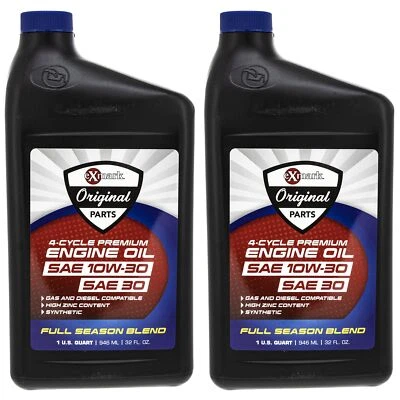GENUINE OEM EXMARK PART # 135-2566 10W-30 SYNTHETIC OIL QUART 2 PACK - Image 1 of 3