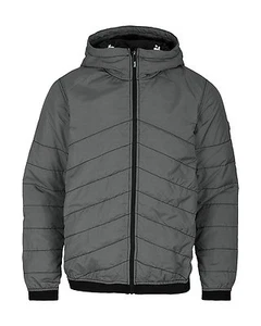 Bench Ahlo Black Charcoal Grey Quilted Lightweight Winter Jacket Hood BMKA1469 - Picture 1 of 5