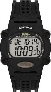 Timex TW4B20400, Men's "Expedition" Chronograph Leather Watch, Alarm, Indiglo