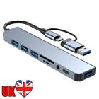 8 In 1 USB C Hub Speed 5.0Gbps Dongle Docking Station for All Type C Laptops