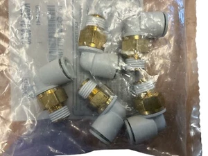 SMC 90 Degree Male Elbow Plastic White 10MM KQ2L10-02AS 5PCS - Picture 1 of 1