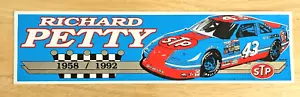 Pegatina de parachoques Richard Petty - STP #43 - 1958/1992 - 11,25" x 3" - Imagen 1 de 2