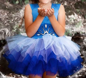 ARITUTUS FROZEN ELSA DRESS TUTU CAPE GIRLS - Picture 1 of 4