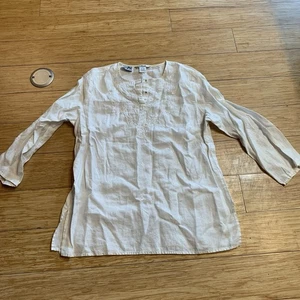 Womens Edward 100% Irish Linen Blouse Size XL White - Picture 1 of 14