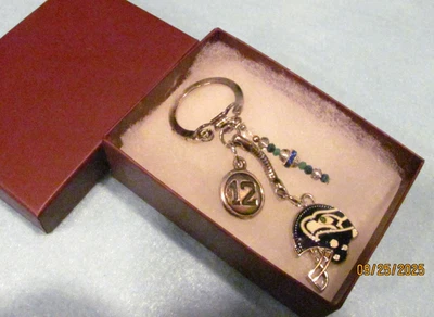 Seattle Seahawks Football Heart Rhinestone Keychain/purse clip - New w/gift box - Image 1 of 4