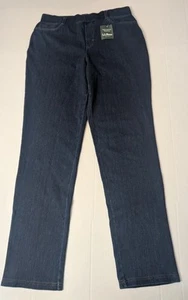 LL Bean Women's Perfect Fit Pants, Denim Straight-Leg Pull On Jeans Size M Tall - Picture 1 of 8
